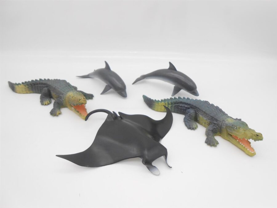 Schleich Mantarochen 2x Krokodil 2x Delfin Vintage Bundle