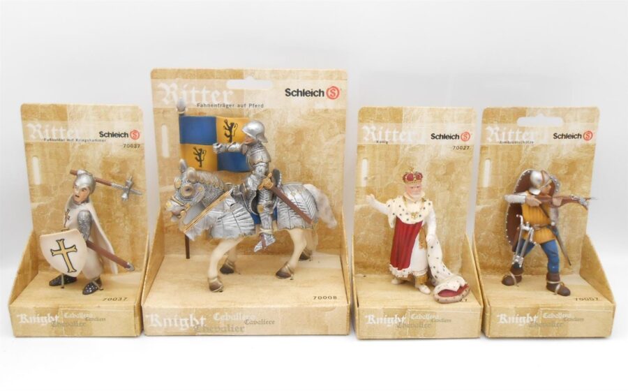 Schleich Ritter Set König(ohne Zepter) Soldat Fahnenträger Armbrustschütze