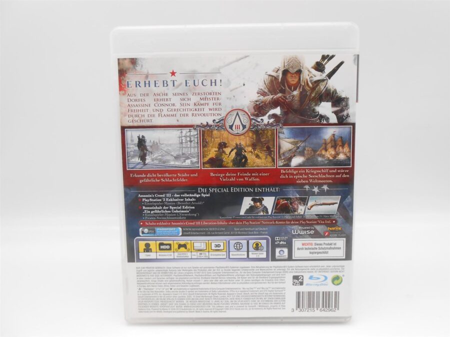 Sony Playstation 3 Spiel: ASSASSIN´S CREED III Zustand: Gut
