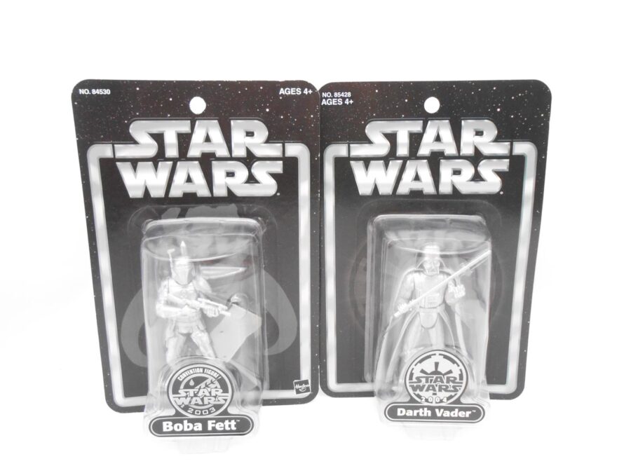 Star Wars Convention Figuren Boba Fett & Darth Vader Silber 2003/2004