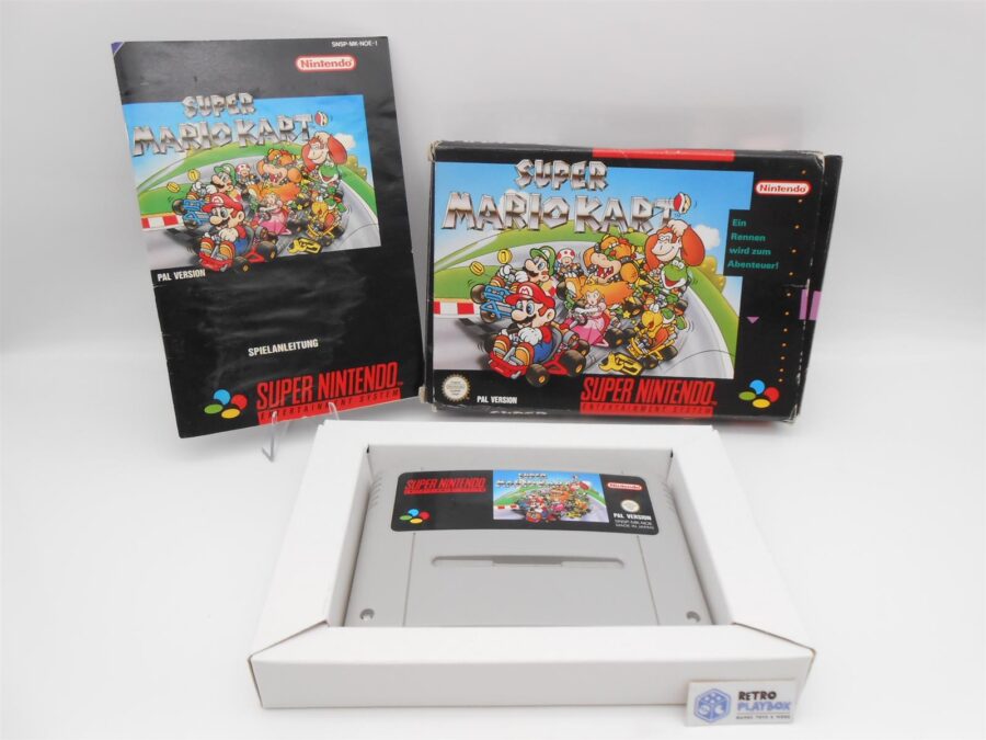 Super Nintendo SNES Super Mario Kart Modul + Anleitung + OVP Zustand Gut