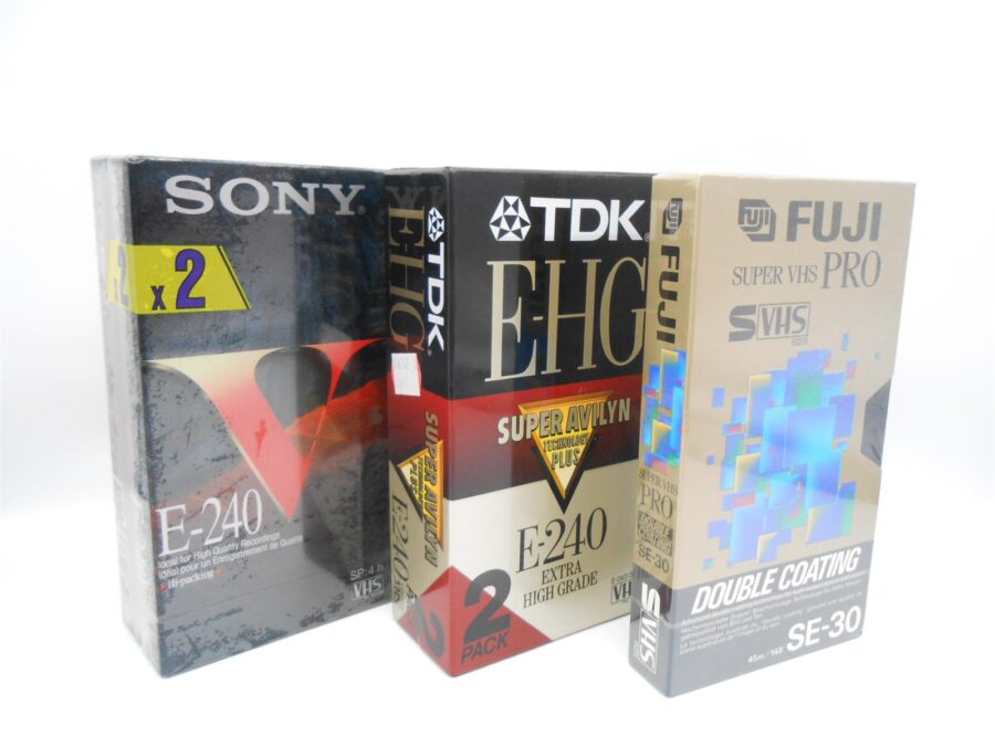 Super VHS Leer Kassetten Sony Fuji TDK 3 Pack (2x2 & 1x1)Sealed Neu E-240