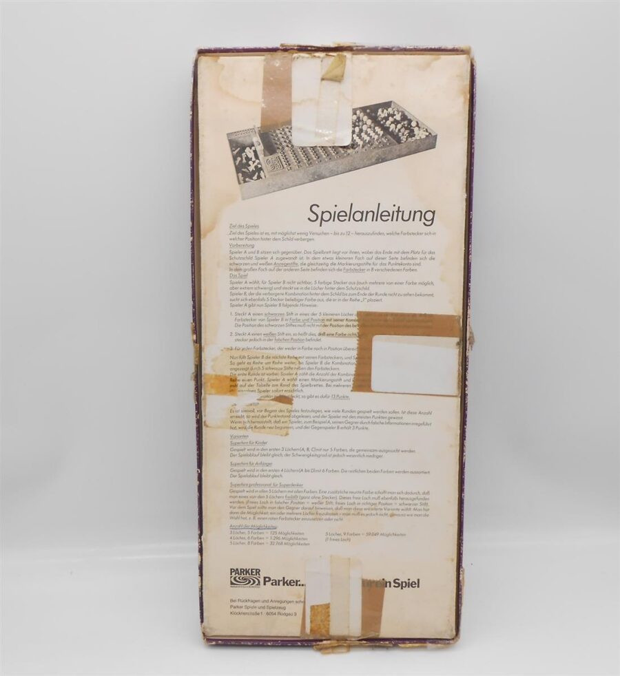Superhirn 1976 Strategiespiel Taktik Parker Vintage verpackung beschädigt