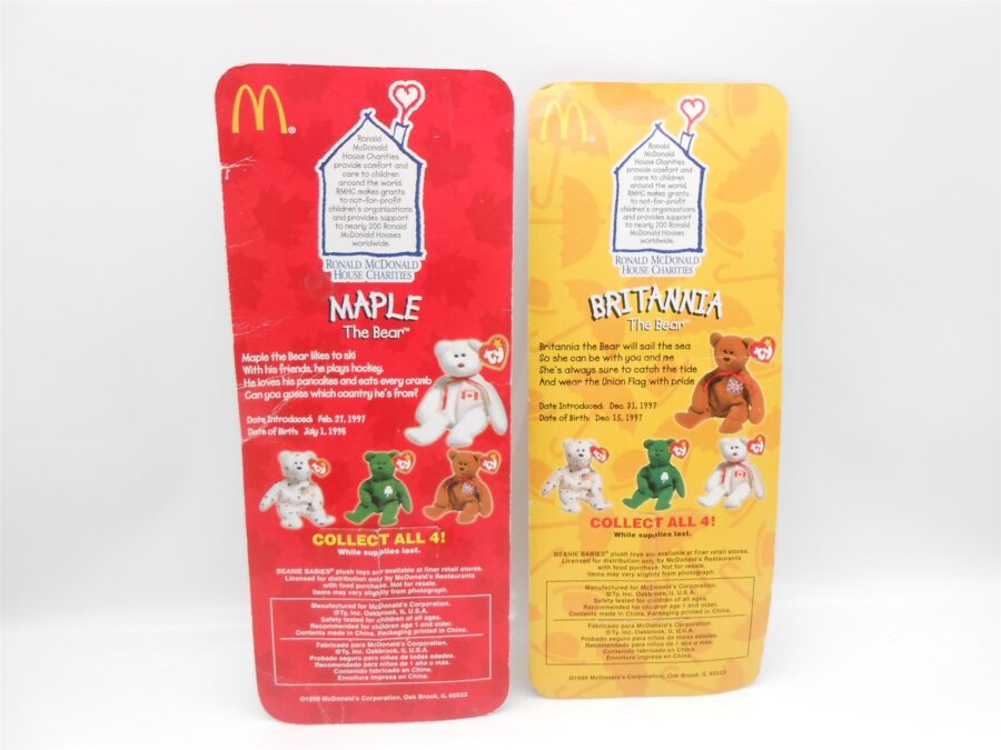 ty Beanie Babies Mc Donalds 1999 Maple & Britannia in OVP Vintage Retro