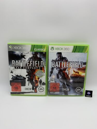 Xbox 360 Battlefield Bad Company 2 + Battlefield 4 Zustand Gut