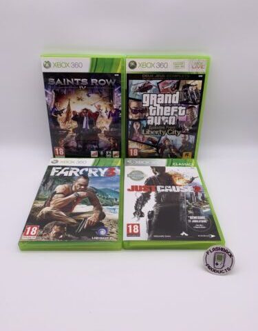 Xbox 360 Bundle: GTA, Farcry, Saints Row, Just Cause FRZ Vers. Zustand:Gut